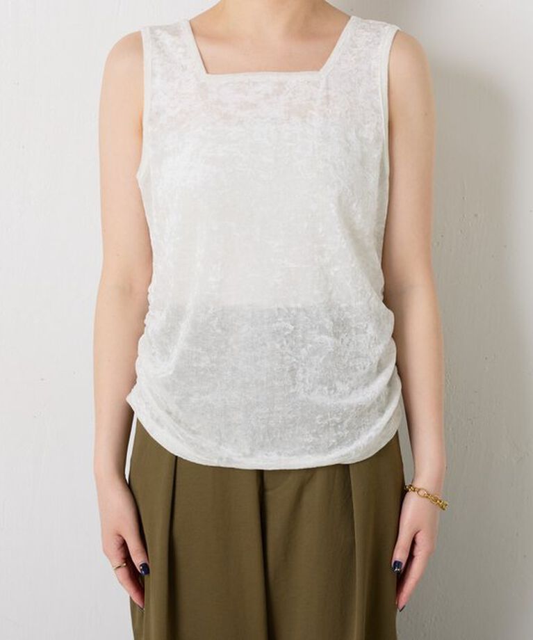  「シアークラッシュベロア２WAYタンクトップ」|Tシャツ・カットソー|