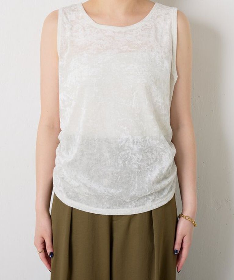  「シアークラッシュベロア２WAYタンクトップ」|Tシャツ・カットソー|