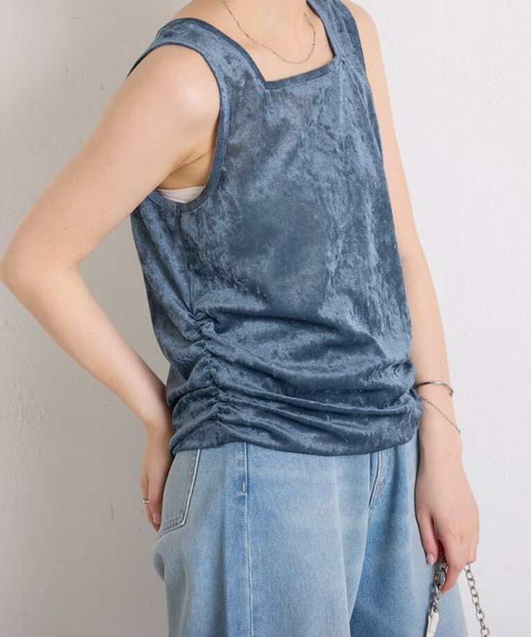  「シアークラッシュベロア２WAYタンクトップ」|Tシャツ・カットソー|