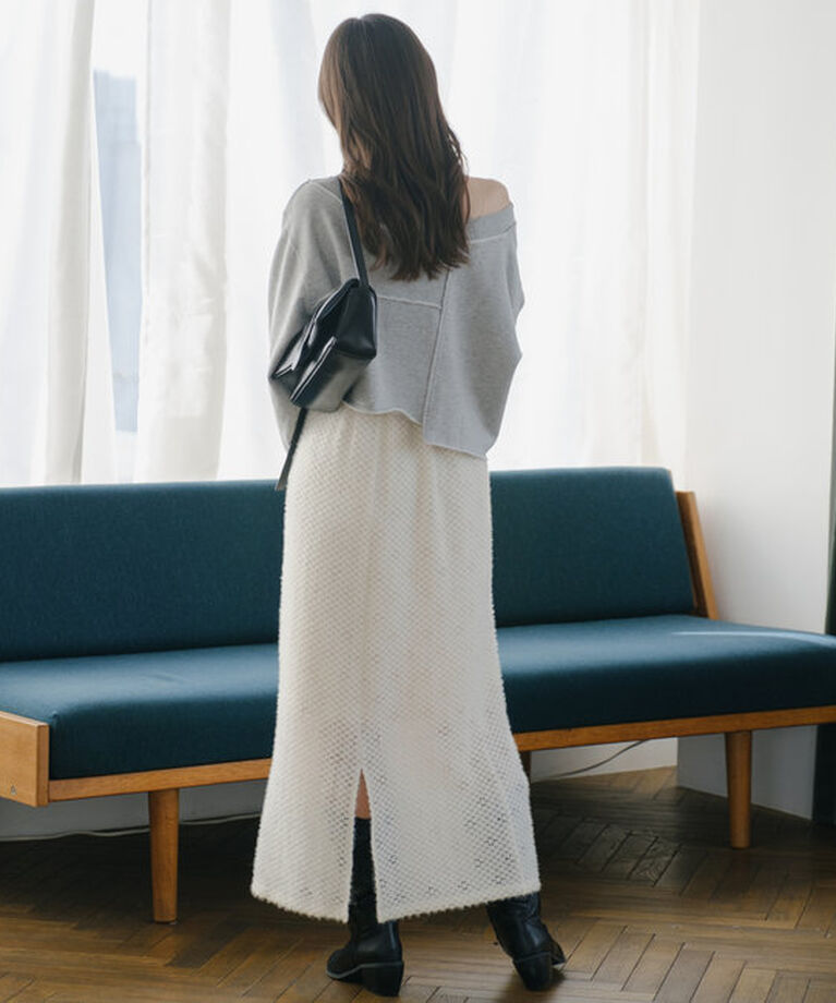  「【S.Lサイズ/前後2WAY/4色展開】パッチワークオフショルスウェット」|Tシャツ・カットソー|