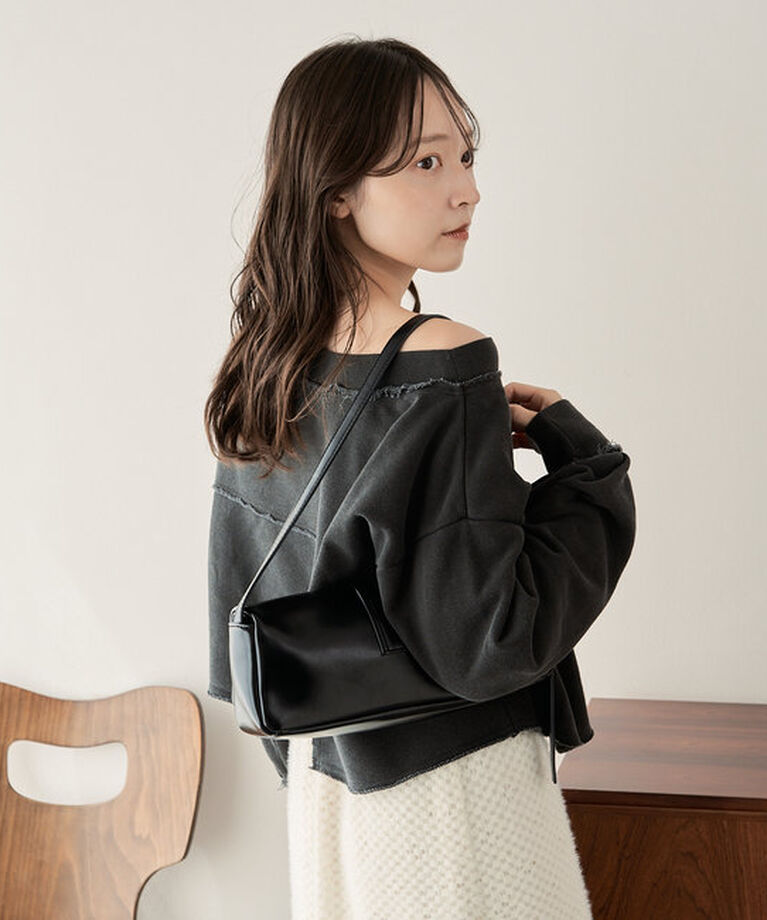  「【S.Lサイズ/前後2WAY/4色展開】パッチワークオフショルスウェット」|Tシャツ・カットソー|
