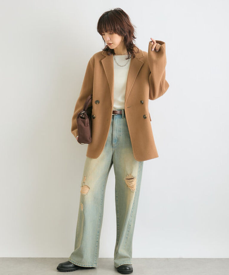  「【MONN.:.(モン)】ハイライズダメージDENIM」|デニム|