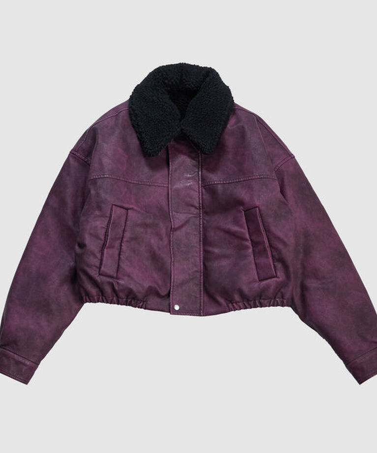  「【UNISEX/サイズ展開あり】3way ヴィンテージライクレザーボアブルゾン」|ブルゾン・スタジャン|