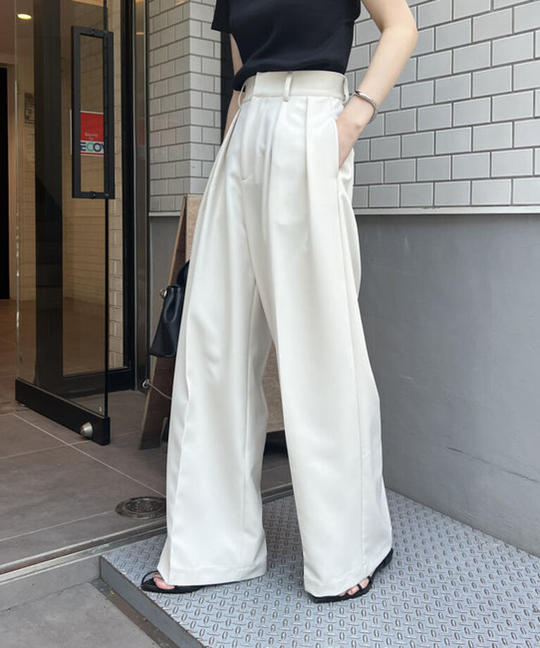  「【累計2万本突破！】【低身長・高身長サイズあり】2タックワイドパンツ」|チノ|