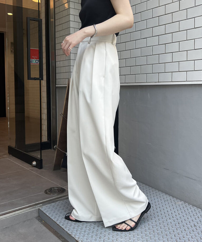 「【累計2万本突破！】【低身長・高身長サイズあり】2タックワイドパンツ」|チノ|