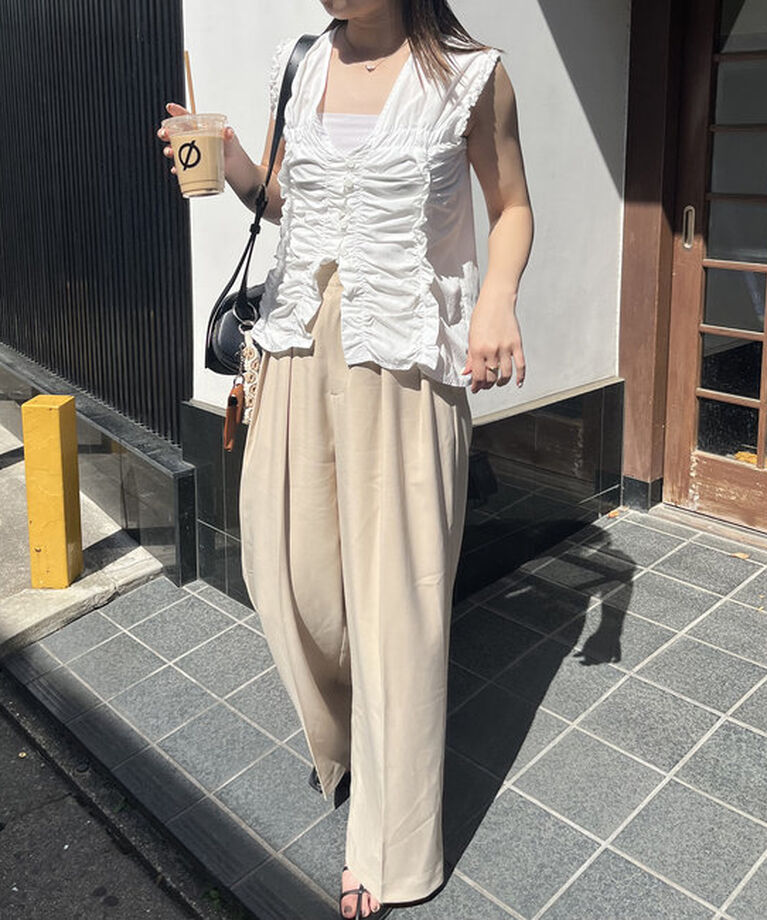  「【累計2万本突破！】【低身長・高身長サイズあり】2タックワイドパンツ」|チノ|