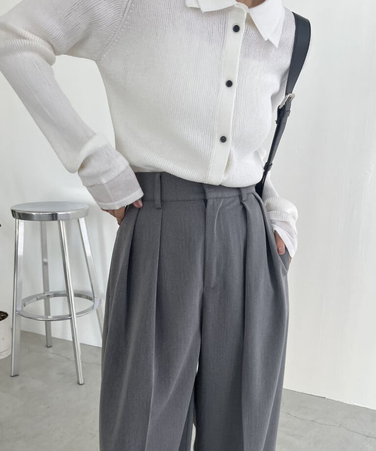  「【累計2万本突破！】【低身長・高身長サイズあり】2タックワイドパンツ」|チノ|