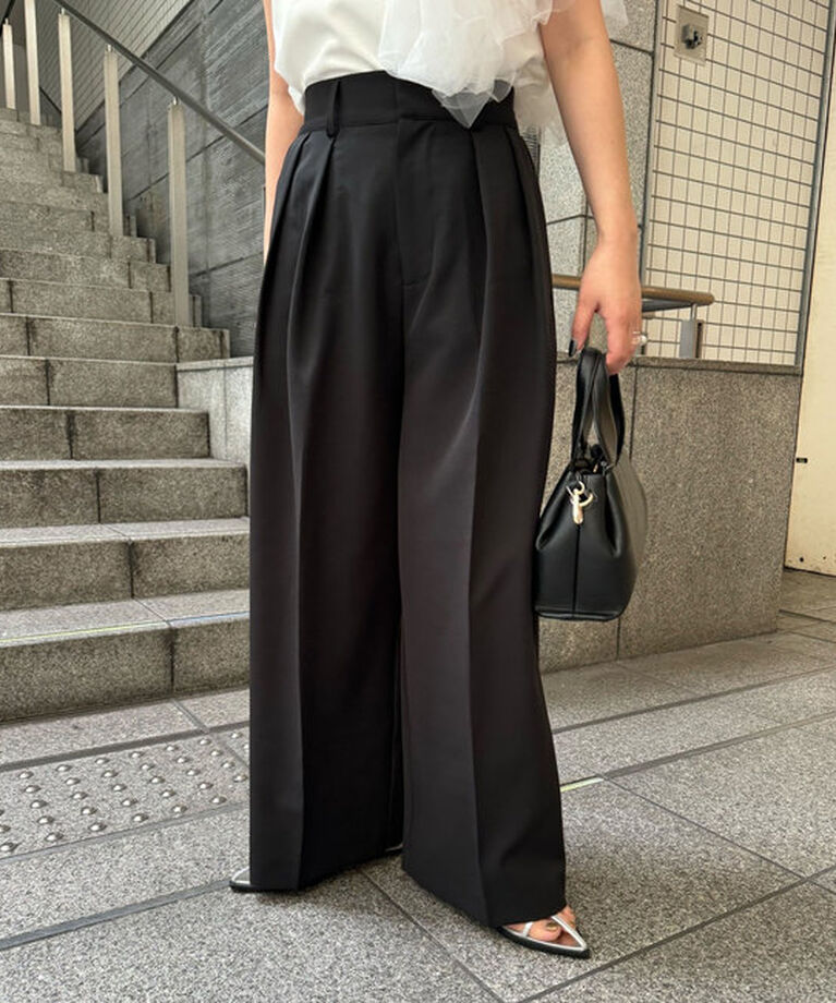 「【累計2万本突破！】【低身長・高身長サイズあり】2タックワイドパンツ」|チノ|