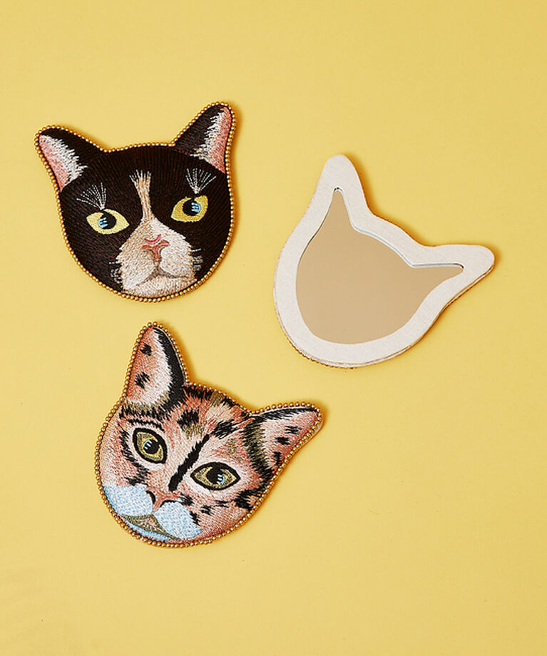 collex「キャットフェイス刺繍ミラー」|その他|