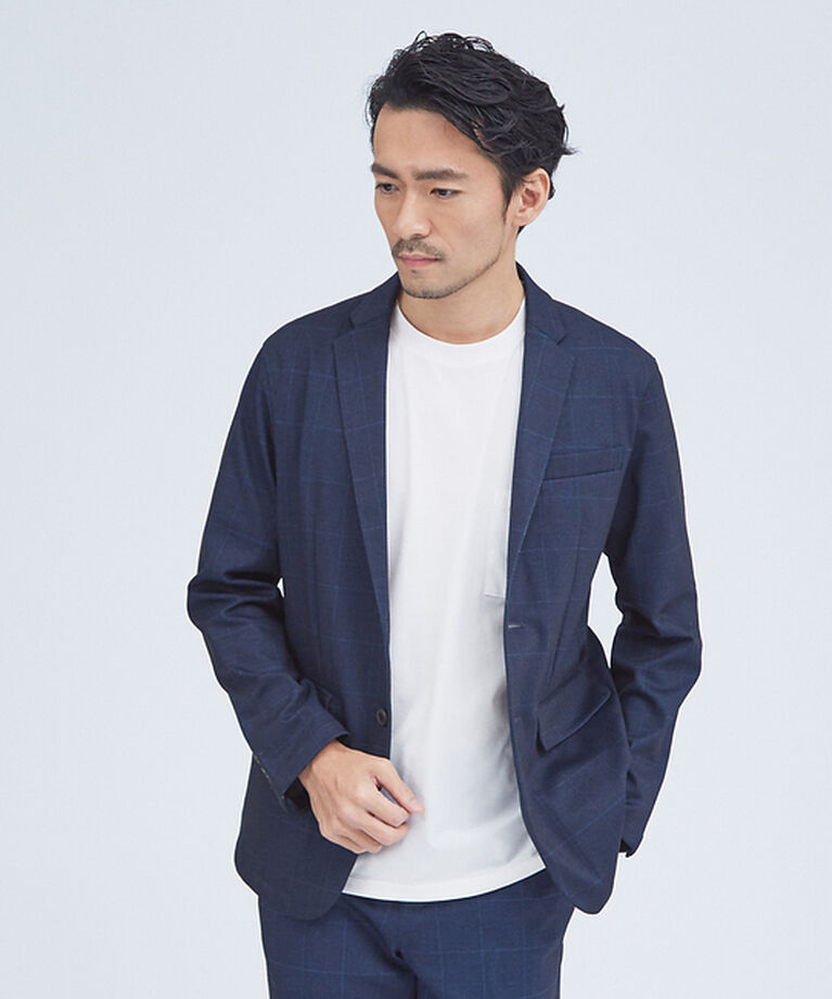 ABAHOUSE「【セットアップ対応】ポンチ ジャケット」|テーラードジャケット|ブルー系その他1
