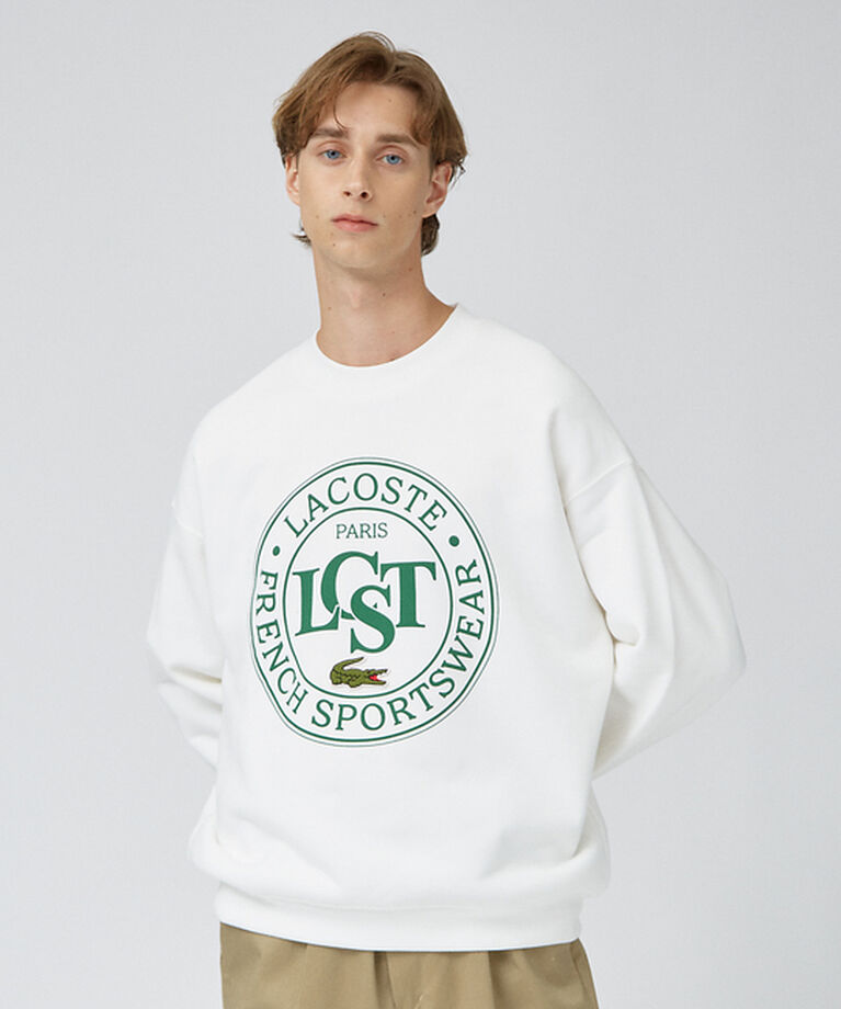 ABAHOUSE「【LACOSTE / ラコステ】サークルグラフィック クルーネックスウェット」|スウェット・ジャージ|オフホワイト