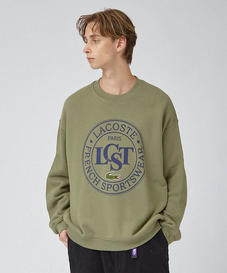 ABAHOUSE「【LACOSTE / ラコステ】サークルグラフィック クルーネックスウェット」|スウェット・ジャージ|カーキ