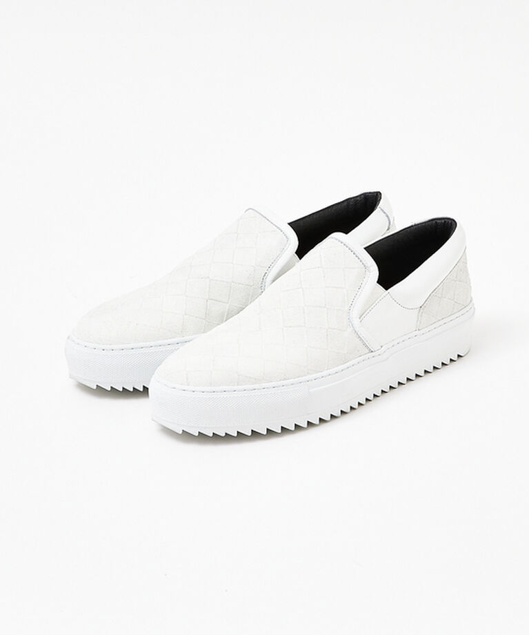 alfredoBANNISTER「【MASTER KICKS】厚底シャークソール レザー メッシュ型押し スリッポ」|スニーカー|