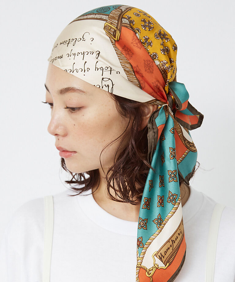 Rouge vif「【manipuri/マニプリ】クレストベルト　スカーフ　(65×65)」|バンダナ・スカーフ|オレンジ