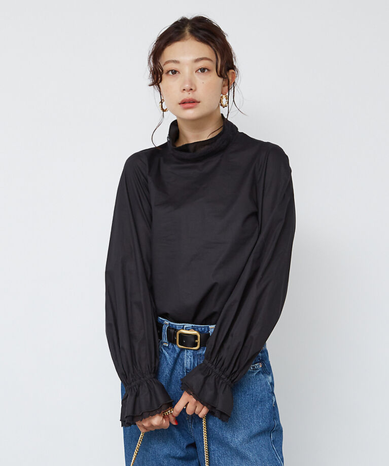 Rouge vif「レースハイネックブラウス」|シャツ・ブラウス|