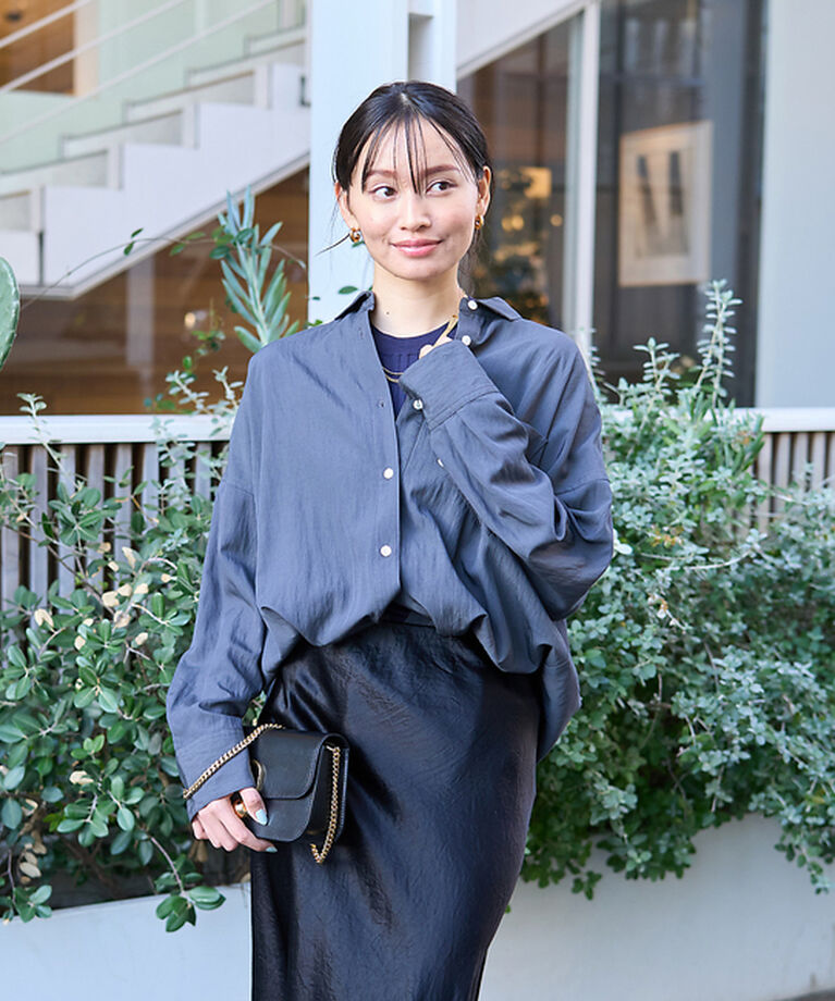 Rouge vif「とろみレーヨンオーバーサイズシャツ」|シャツ・ブラウス|