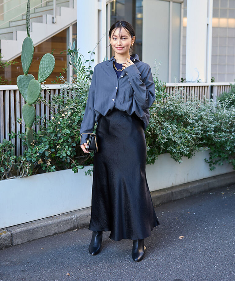 Rouge vif「とろみレーヨンオーバーサイズシャツ」|シャツ・ブラウス|
