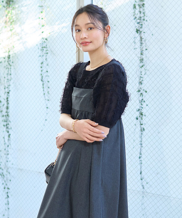 Rouge vif「シアーフリンジニットフレンチプルオーバー」|ニット・セーター|