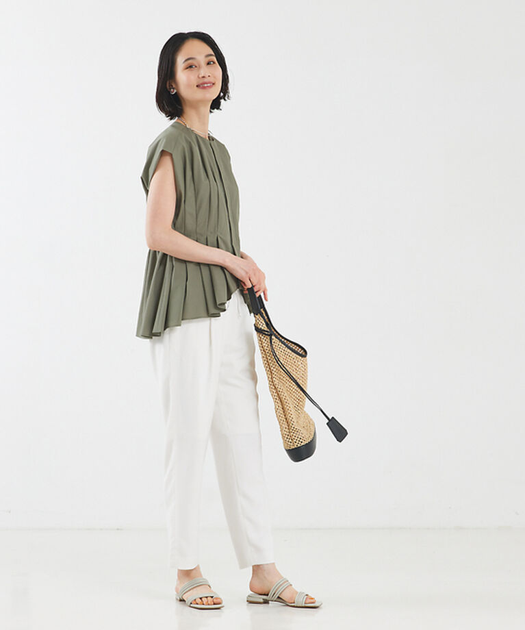 qualite「【セットアップ対応】バックサテンジョーゼットパンツ」|その他|