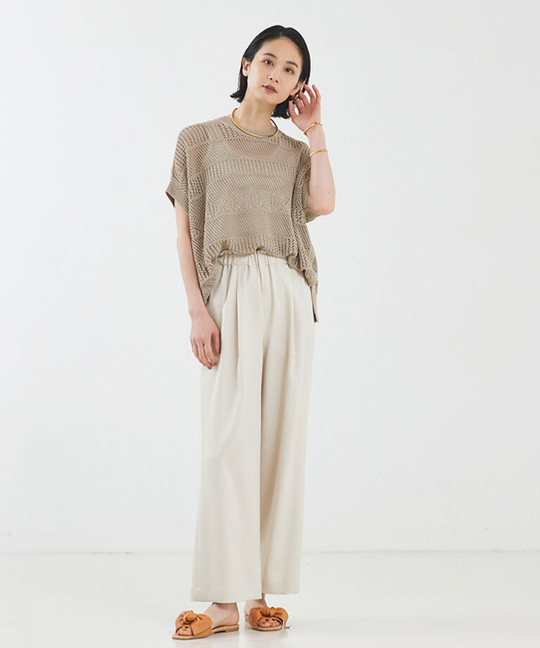 qualite「【セットアップ対応】リネンライクワイドパンツ」|その他|