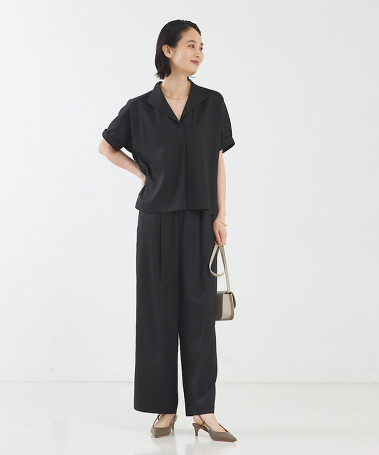 qualite「【セットアップ対応】リネンライクワイドパンツ」|その他|