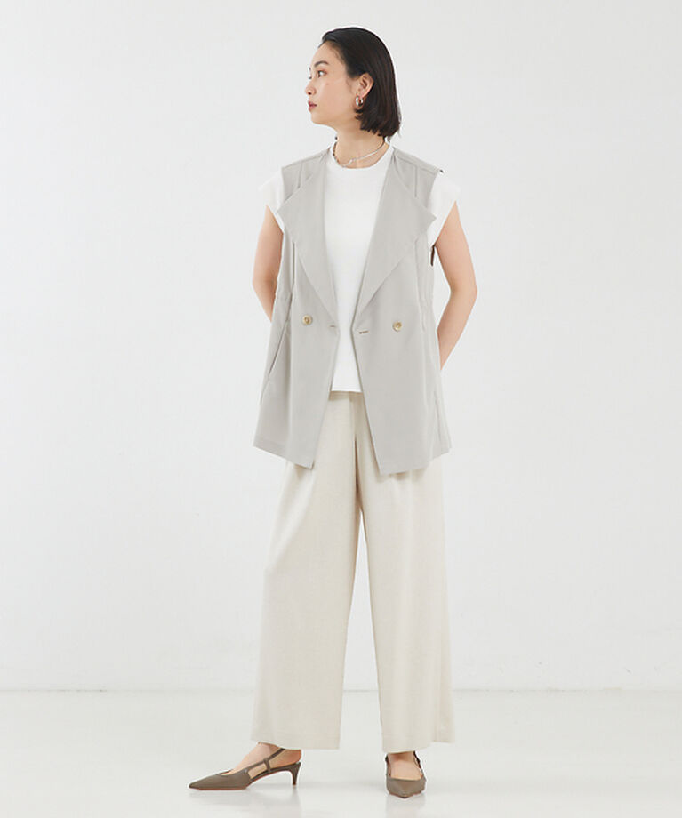 qualite「【セットアップ対応】リネンライクワイドパンツ」|その他|