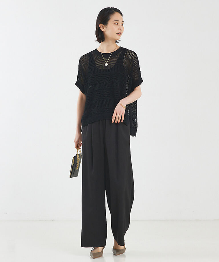 qualite「【セットアップ対応】リネンライクワイドパンツ」|その他|