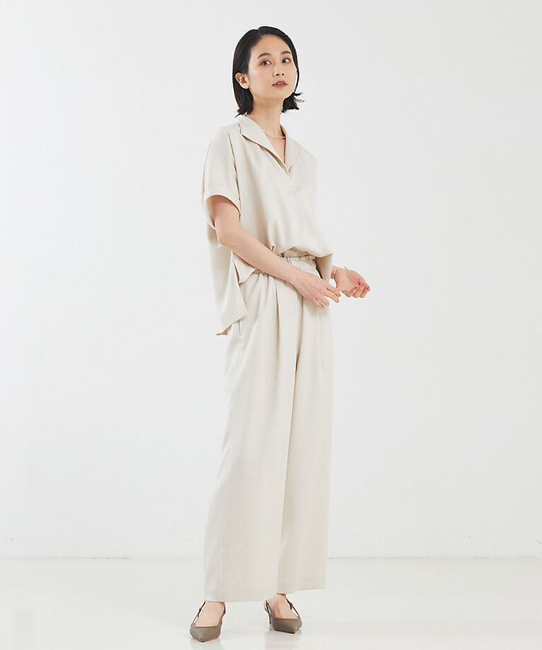 qualite「【セットアップ対応】リネンライクワイドパンツ」|その他|