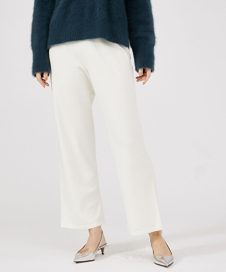 qualite「センタープレスニットパンツ」|その他|オフホワイト