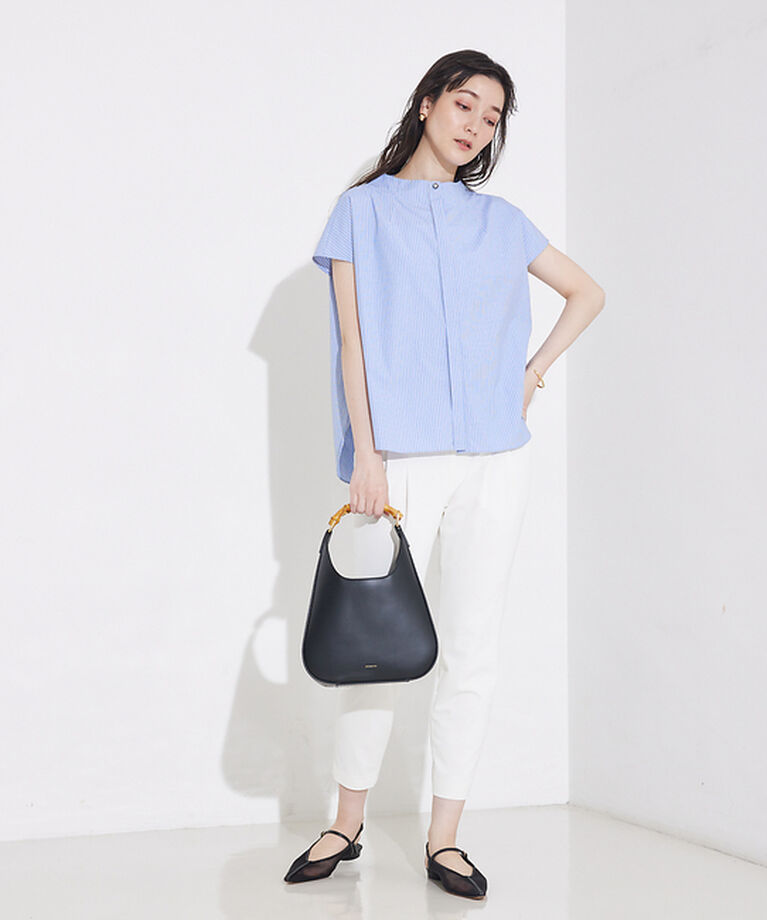 qualite「ハイネックフレンチシャツ」|シャツ・ブラウス|