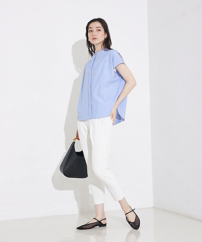 qualite「ハイネックフレンチシャツ」|シャツ・ブラウス|