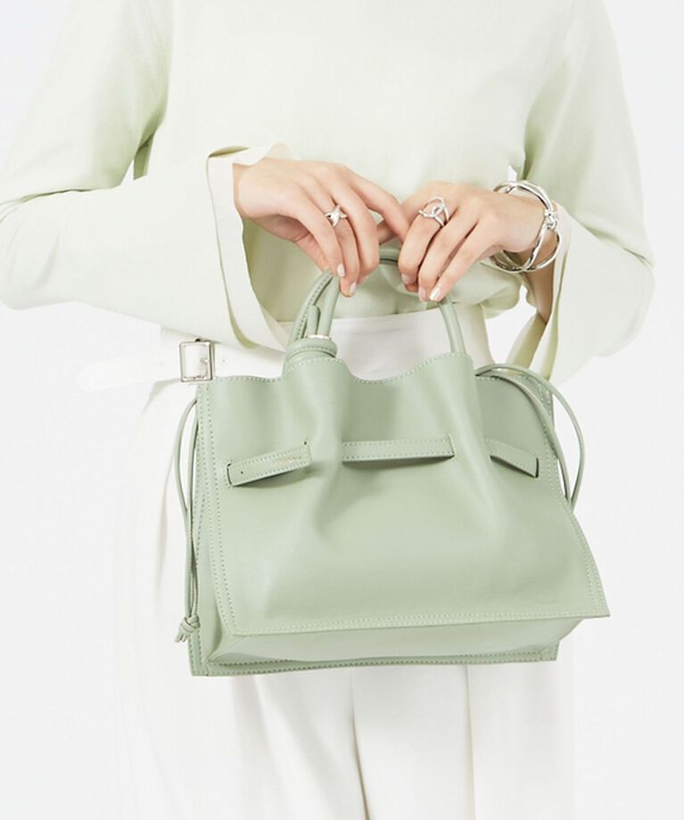 LOWELL things「Swell/2WAYギャザーオープントートBAG mini」|ショルダー・メッセンジャー|セージグリーン