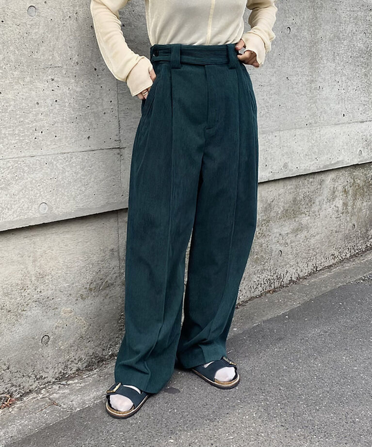 NOMINE「コールテーパードパンツ」|その他|ダークグリーン
