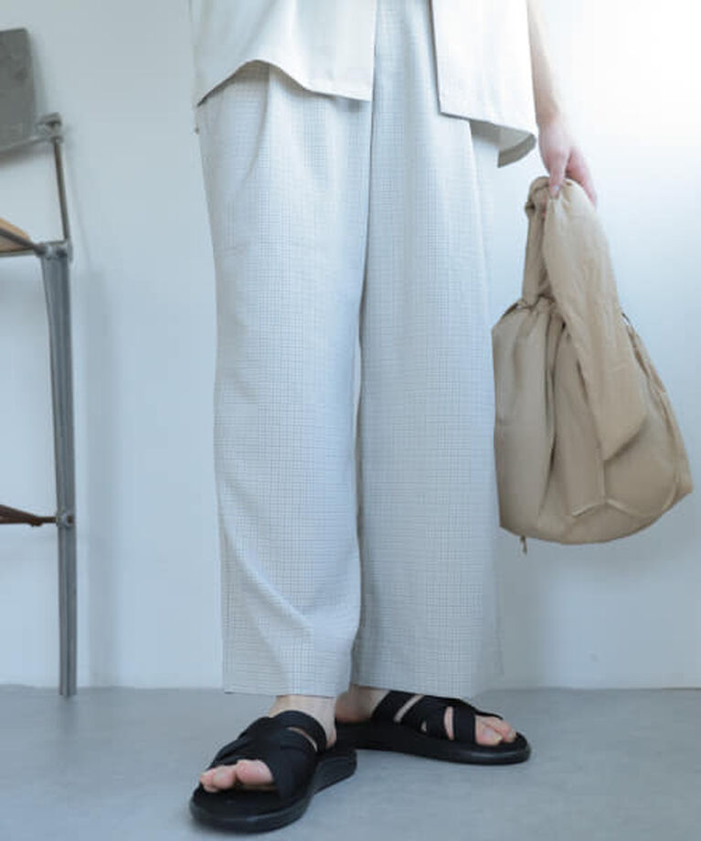 SENSE OF PLACE by URBAN RESEARCH「SENSE OF PLACE 『セットアップ対応』『イージーケア』チェックリネンライクボリュームワイドパンツ」|その他|