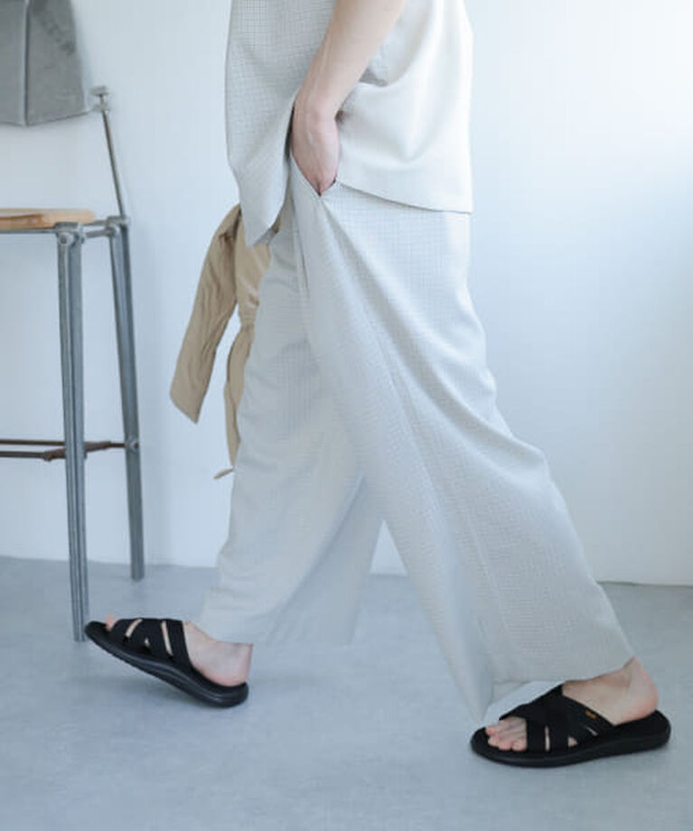 SENSE OF PLACE by URBAN RESEARCH「SENSE OF PLACE 『セットアップ対応』『イージーケア』チェックリネンライクボリュームワイドパンツ」|その他|