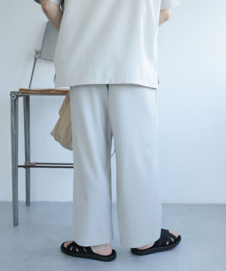 SENSE OF PLACE by URBAN RESEARCH「SENSE OF PLACE 『セットアップ対応』『イージーケア』チェックリネンライクボリュームワイドパンツ」|その他|