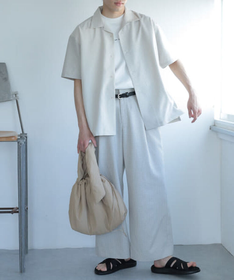 SENSE OF PLACE by URBAN RESEARCH「SENSE OF PLACE 『セットアップ対応』『イージーケア』チェックリネンライクボリュームワイドパンツ」|その他|