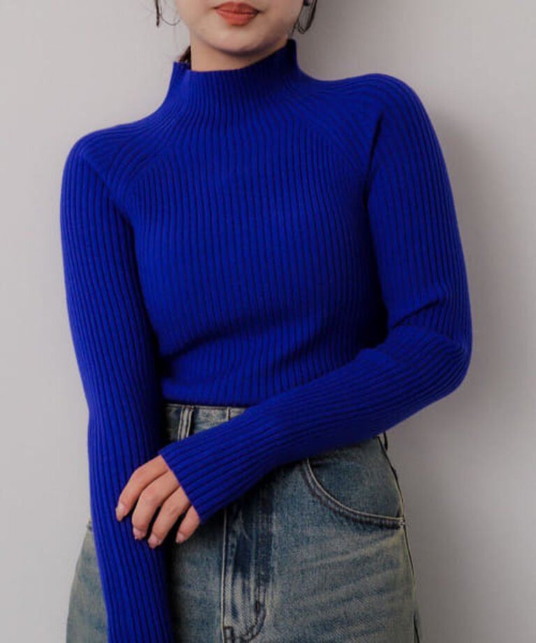 SENSE OF PLACE by URBAN RESEARCH「SENSE OF PLACE ストレッチリブハイネックセーター」|ニット・セーター|BLUE