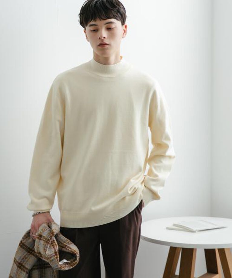 SENSE OF PLACE by URBAN RESEARCH「SENSE OF PLACE 『ユニセックス』『洗濯可』ストレッチモックネックニット」|ニット・セーター|