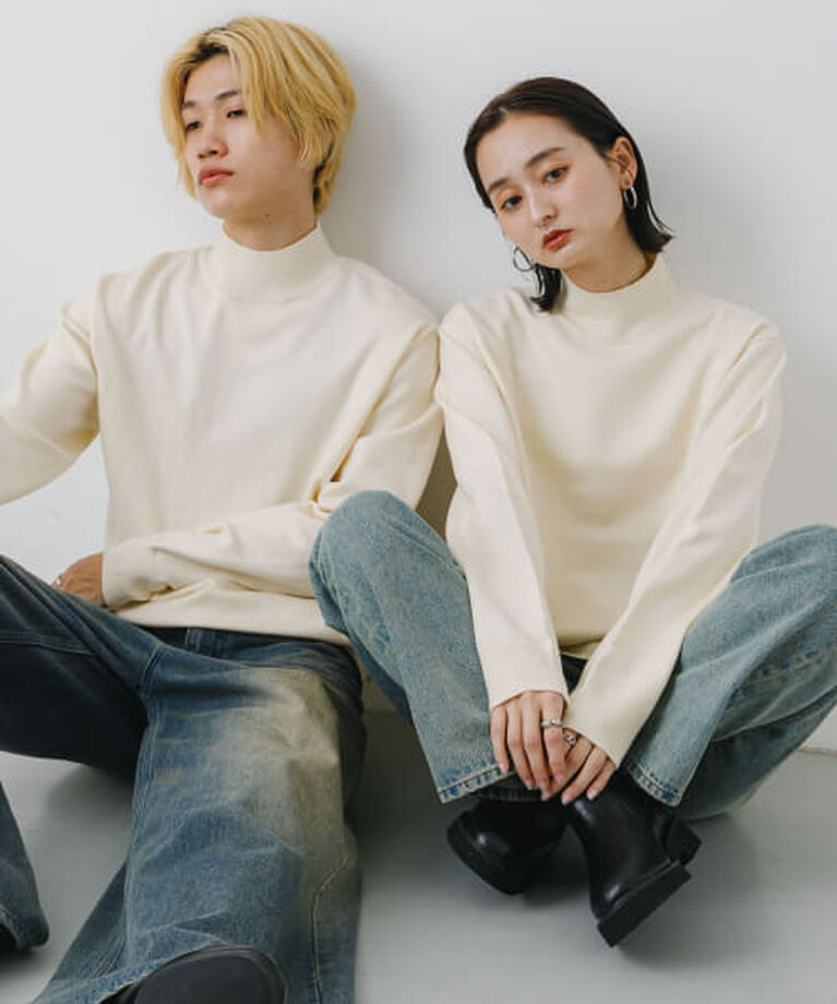 SENSE OF PLACE by URBAN RESEARCH「SENSE OF PLACE 『ユニセックス』『洗濯可』ストレッチモックネックニット」|ニット・セーター|