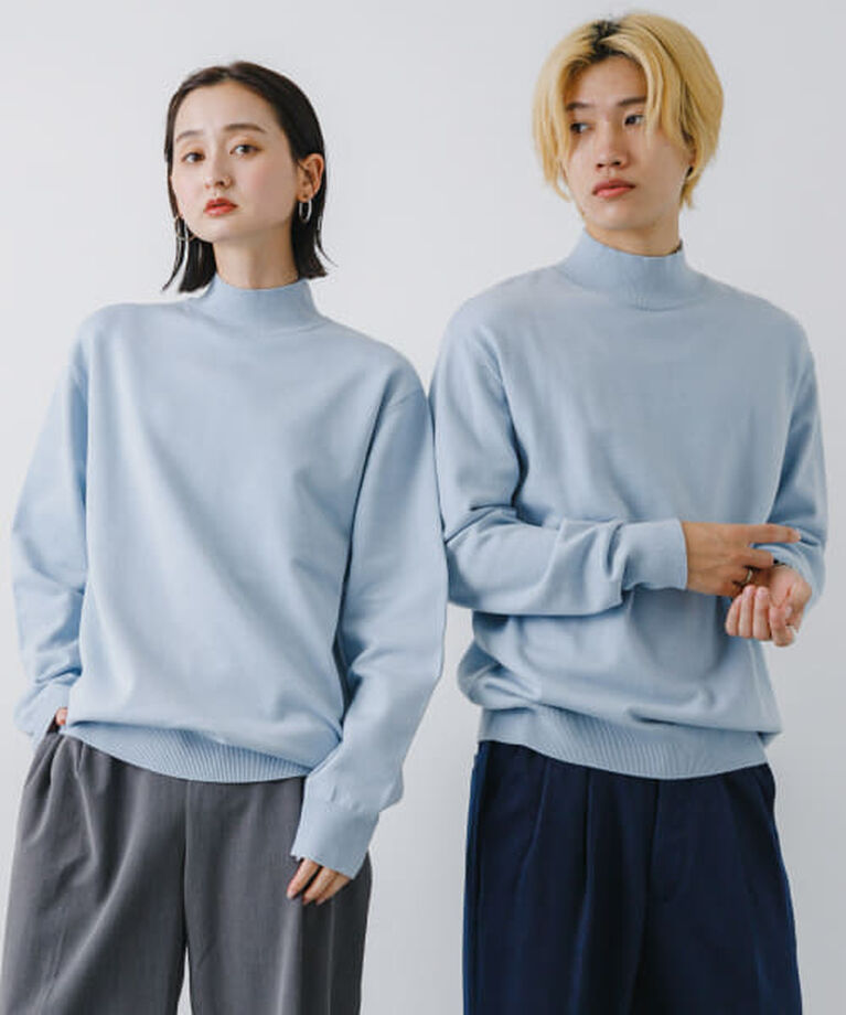 SENSE OF PLACE by URBAN RESEARCH「SENSE OF PLACE 『ユニセックス』『洗濯可』ストレッチモックネックニット」|ニット・セーター|