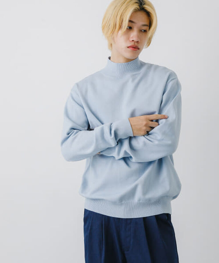 SENSE OF PLACE by URBAN RESEARCH「SENSE OF PLACE 『ユニセックス』『洗濯可』ストレッチモックネックニット」|ニット・セーター|