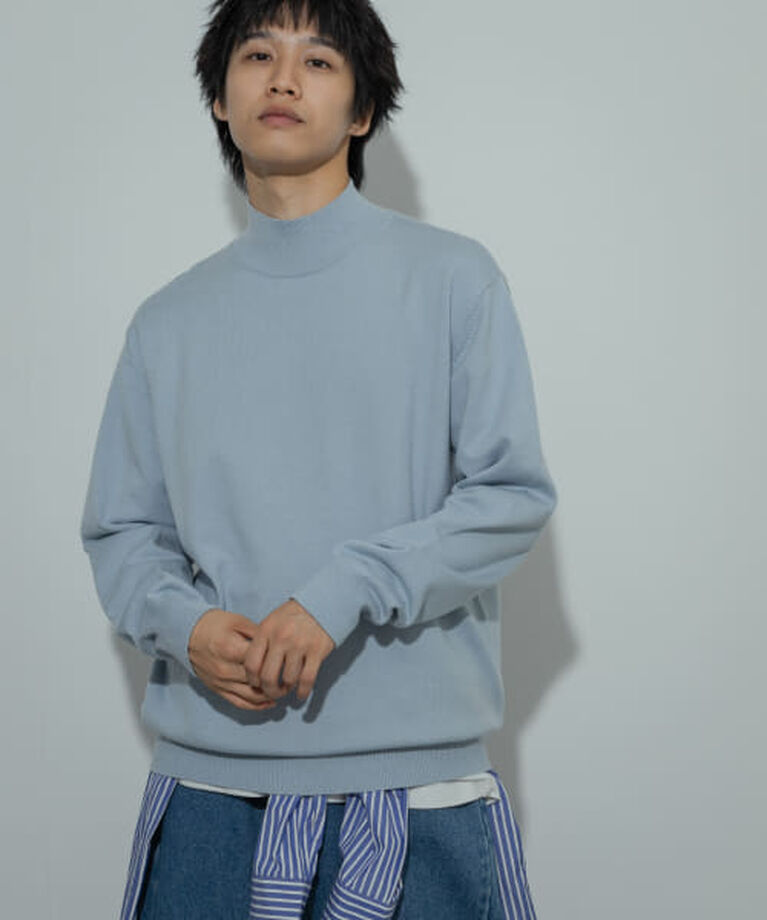 SENSE OF PLACE by URBAN RESEARCH「SENSE OF PLACE 『ユニセックス』『洗濯可』ストレッチモックネックニット」|ニット・セーター|
