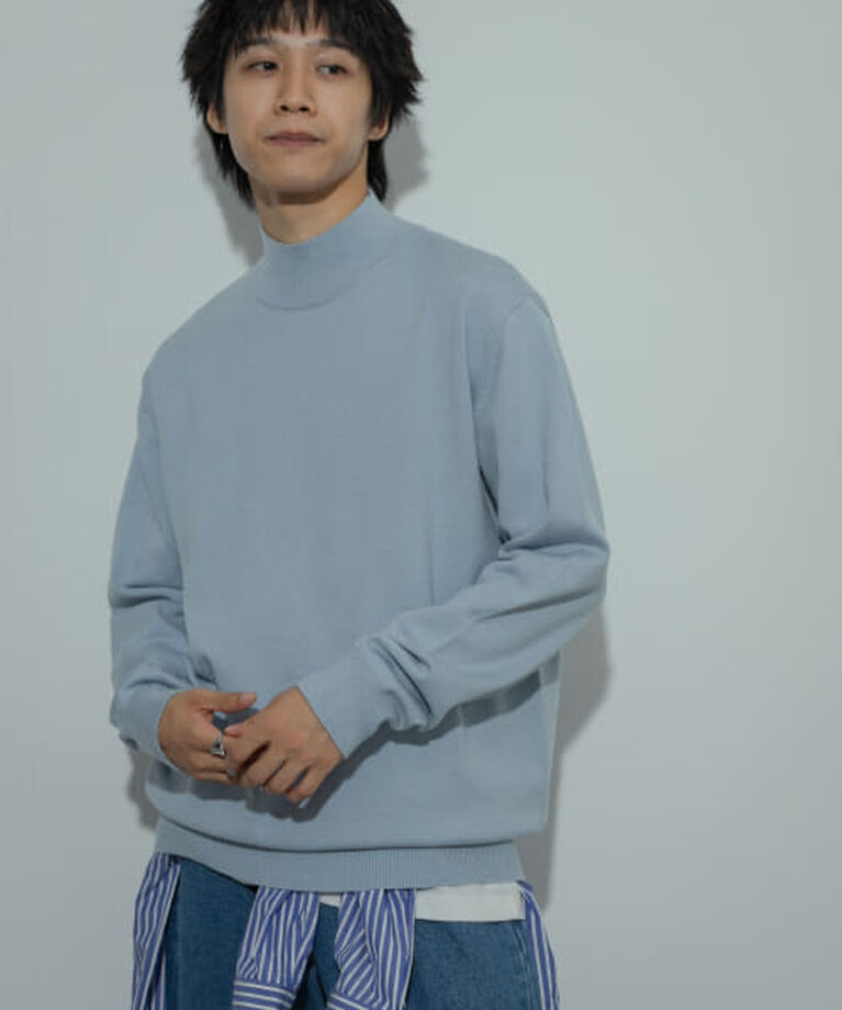 SENSE OF PLACE by URBAN RESEARCH「SENSE OF PLACE 『ユニセックス』『洗濯可』ストレッチモックネックニット」|ニット・セーター|