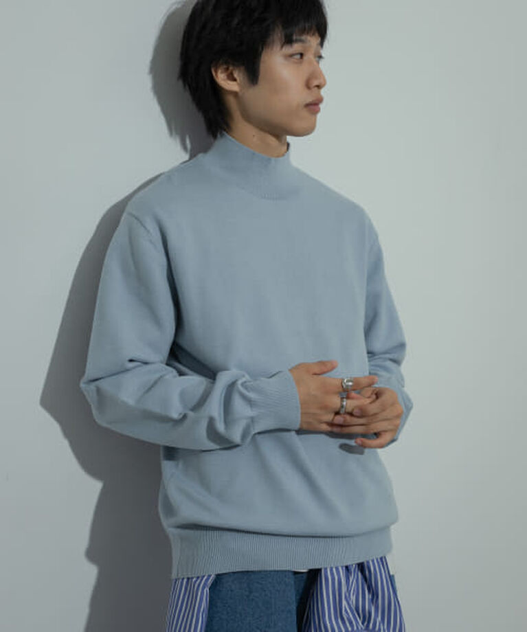 SENSE OF PLACE by URBAN RESEARCH「SENSE OF PLACE 『ユニセックス』『洗濯可』ストレッチモックネックニット」|ニット・セーター|