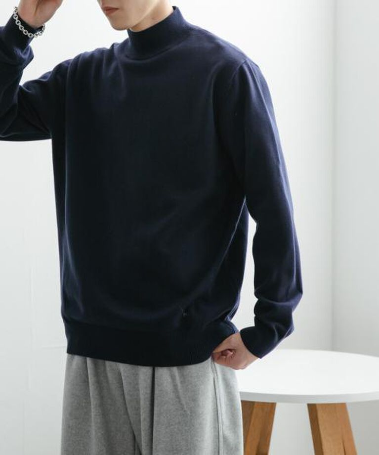 SENSE OF PLACE by URBAN RESEARCH「SENSE OF PLACE 『ユニセックス』『洗濯可』ストレッチモックネックニット」|ニット・セーター|