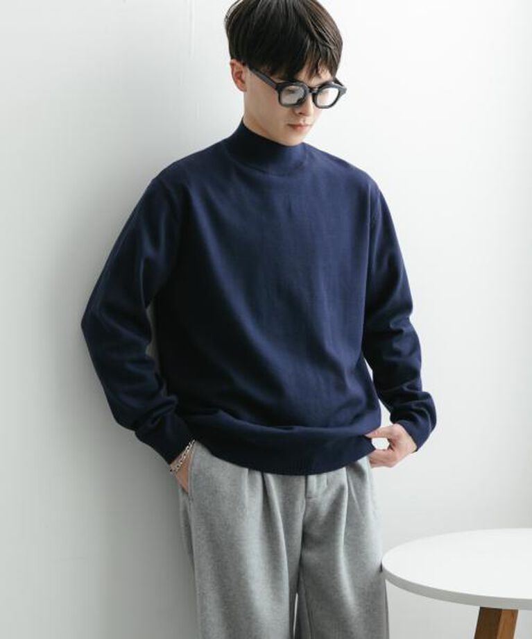 SENSE OF PLACE by URBAN RESEARCH「SENSE OF PLACE 『ユニセックス』『洗濯可』ストレッチモックネックニット」|ニット・セーター|