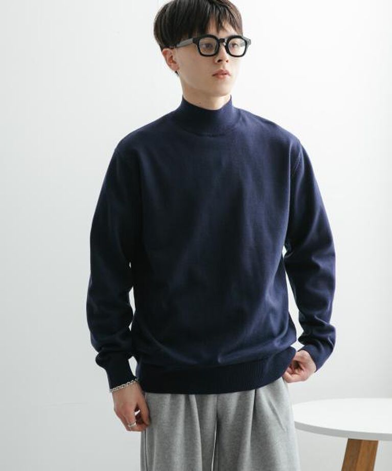 SENSE OF PLACE by URBAN RESEARCH「SENSE OF PLACE 『ユニセックス』『洗濯可』ストレッチモックネックニット」|ニット・セーター|