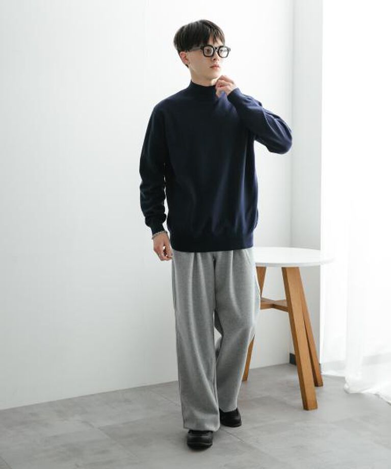 SENSE OF PLACE by URBAN RESEARCH「SENSE OF PLACE 『ユニセックス』『洗濯可』ストレッチモックネックニット」|ニット・セーター|