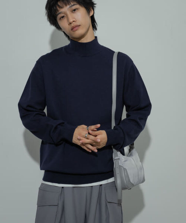 SENSE OF PLACE by URBAN RESEARCH「SENSE OF PLACE 『ユニセックス』『洗濯可』ストレッチモックネックニット」|ニット・セーター|
